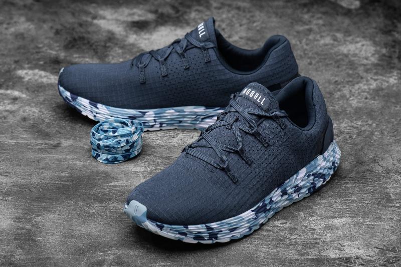 Nobull Wild Ocean Ripstop Runner Men's Running Shoes Navy | USA V1093R
